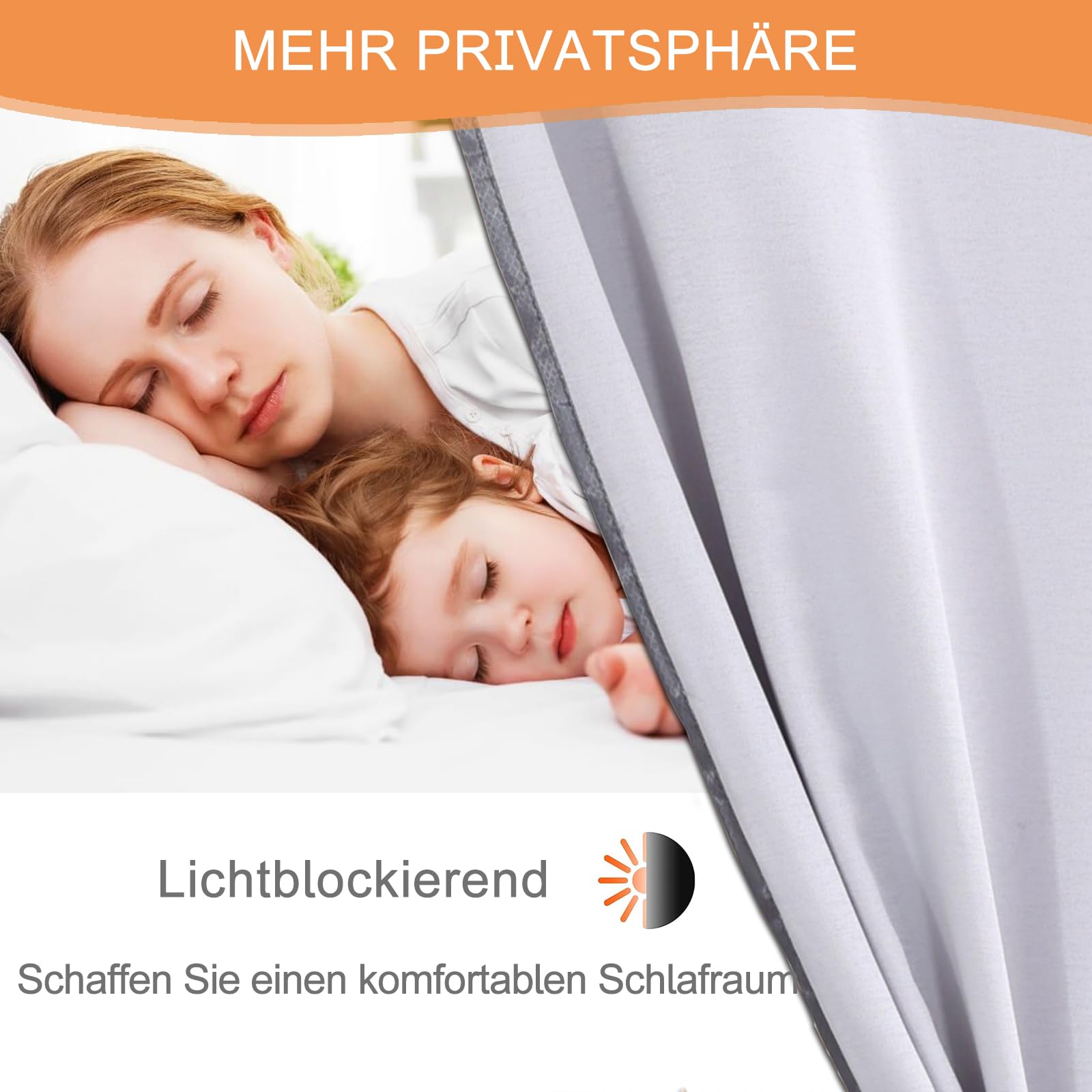 Magnet Thermovorhang Tür 120x220cm, Full Frame Klettverschluss Verdunklungsvorhänge Automatischer Verschluss Magnetische Adsorption, für Haustür Wohnzimmer- Hellgrau