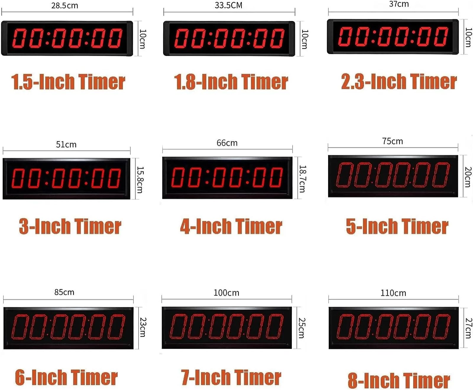 Cronometro sportivo a 6 cifre con display LED e telecomando, timer a intervalli digitale da parete