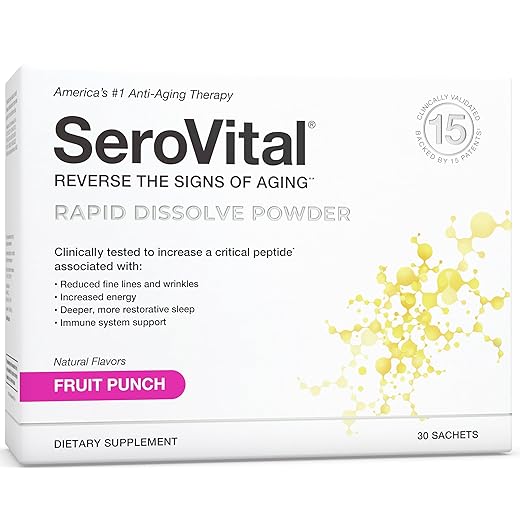 Serovital Renewal Complex - Anti-Aging Supplement for Women - Increase a Critical Peptide Associated with Stimulating Collagen Production, Skin Benefits, Energy and Sleep | 30 Count Fruit Punch