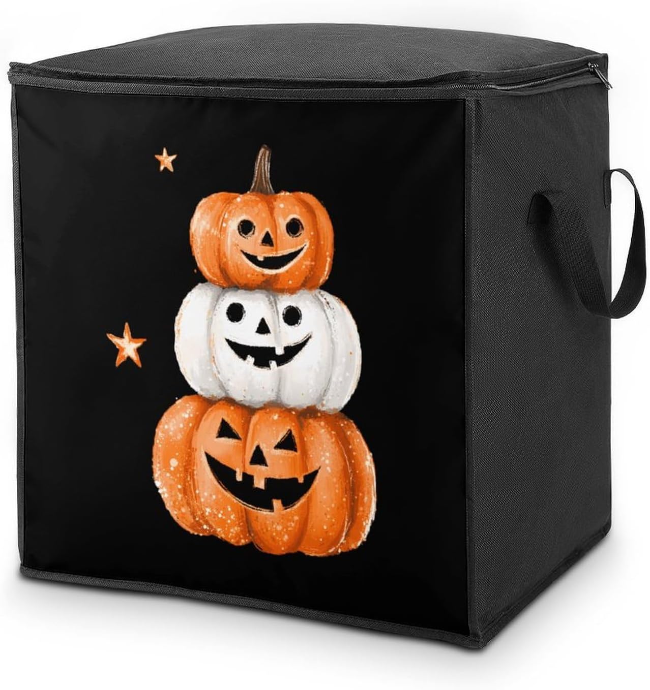 Halloween Cute Pumpkins Large Comforter Blanket Storage Bags Bins 70L Closet Organizer with Handles