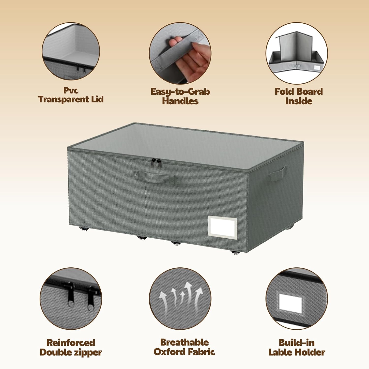 Under Bed Storage with Wheels, 2-Pack Under Bed Storage Containers, No Assemble Required 10 inches Height, Rolling underbed storage Drawers, Underbed Storage Bins for Shoes, Clothes, Blankets, Toys