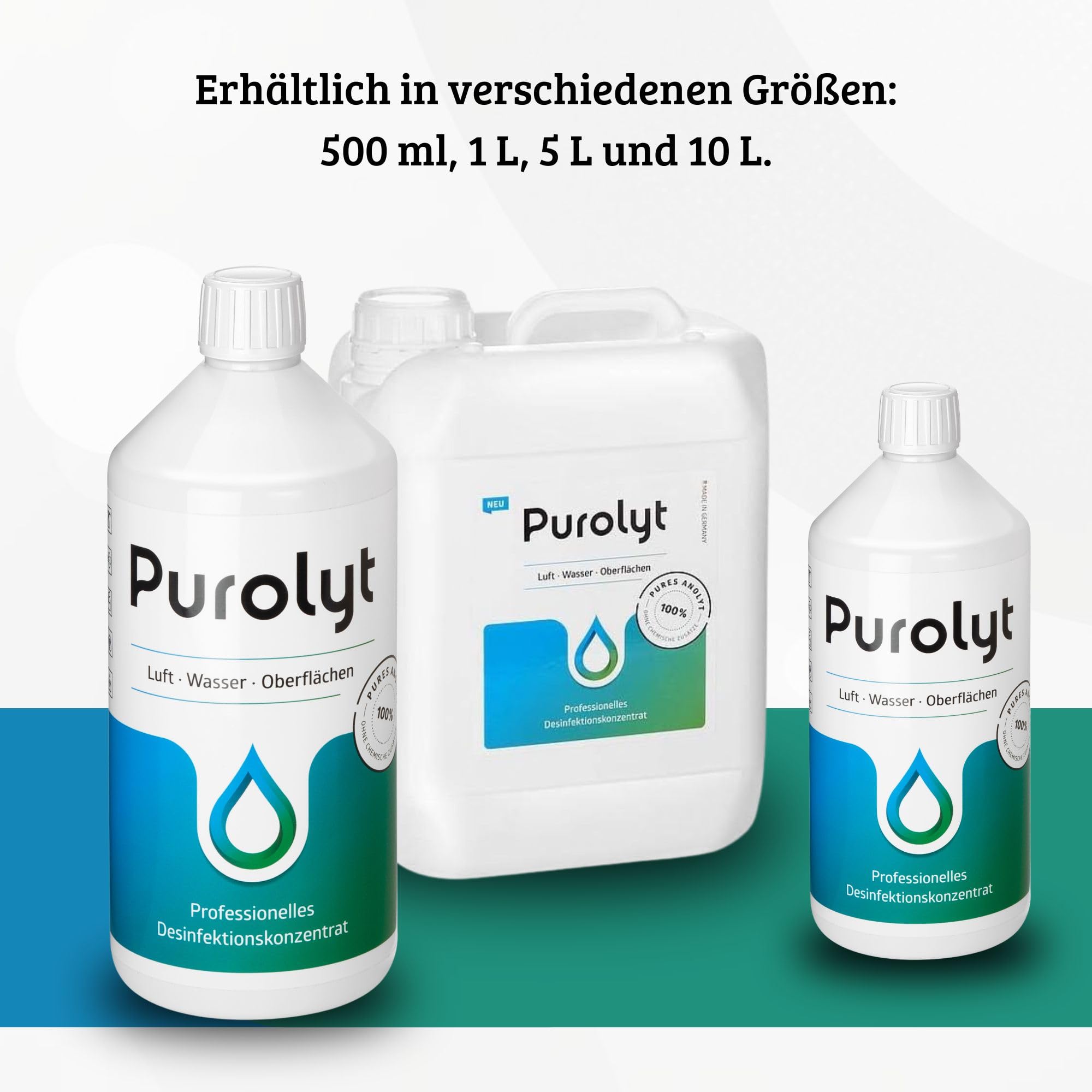 Purolyt Desinfektionskonzentrat 1L HOCl Gewächshaus Hydrokultur | Ergiebige 1L-Größe. Für Bio-Produktion zugelassen (EG) Nr. 834/2007. Vegan, alkoholfrei – Dermatest sehr gut.