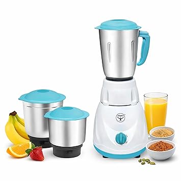 Starly Grind Force 750W Mixer Grinder | 3 Stainless Steel Jars | ABS Body | 2 Years Warranty | Powerful & High Speed Mixie for Grinding, Mixing, Juicing (Blue & White)