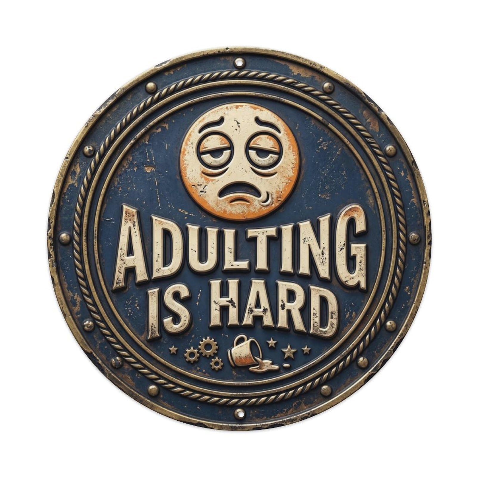 Adulting Is Hard Classic Garage Display Retro Slogans Metal Tin Sign