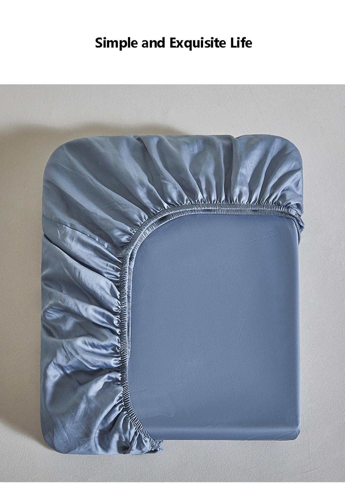 Prześcieradło z gumką 90x200cm do 200x220cm prześcieradło 300TC 100% bawełna prześcieradło 30 cm głębokości, elastyczne prześcieradło z gumką dookoła (niebieskie, 200x220+30cm)