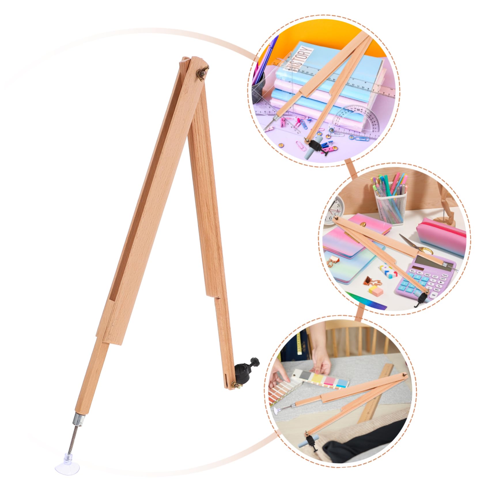 jojofuny Lot De 4 Compas Professionnels Pour Dessin Rapporteur Géométrie Cercle Dessin Boussole Dessin Mathématique Beige Bois