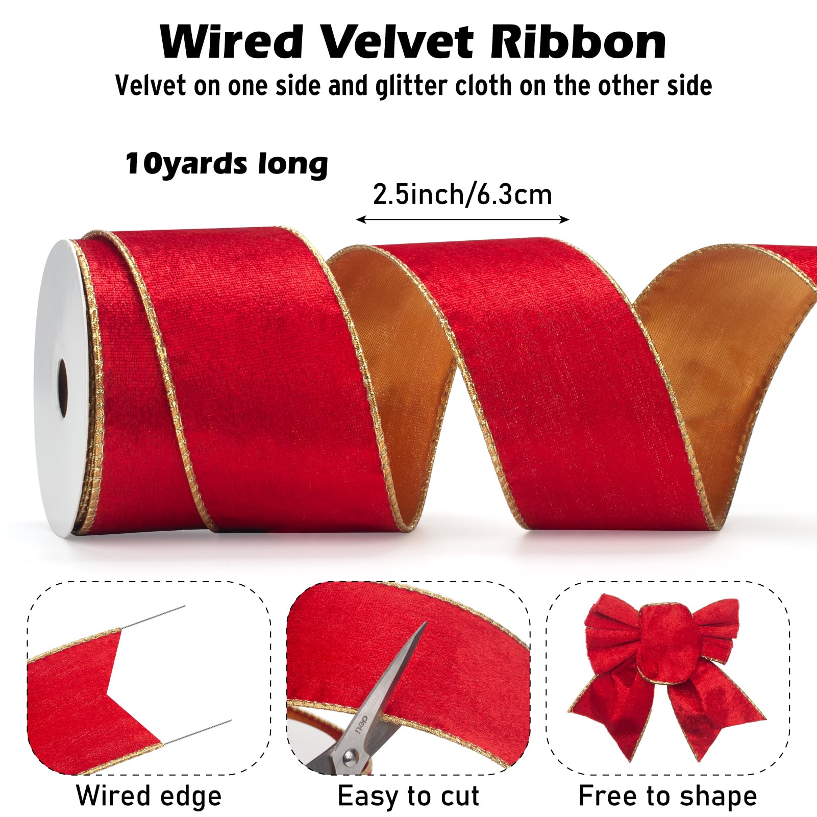 Bolas De Navidad Personalizadas Cinta De Navidad Para árbol, Cintas Rojas Y Blancas, Cinta De Tela A Rayas Con Alambre, Envoltura De Regalos, Guirnalda De Coronas Para Manualidades, Decoración De árbol De
