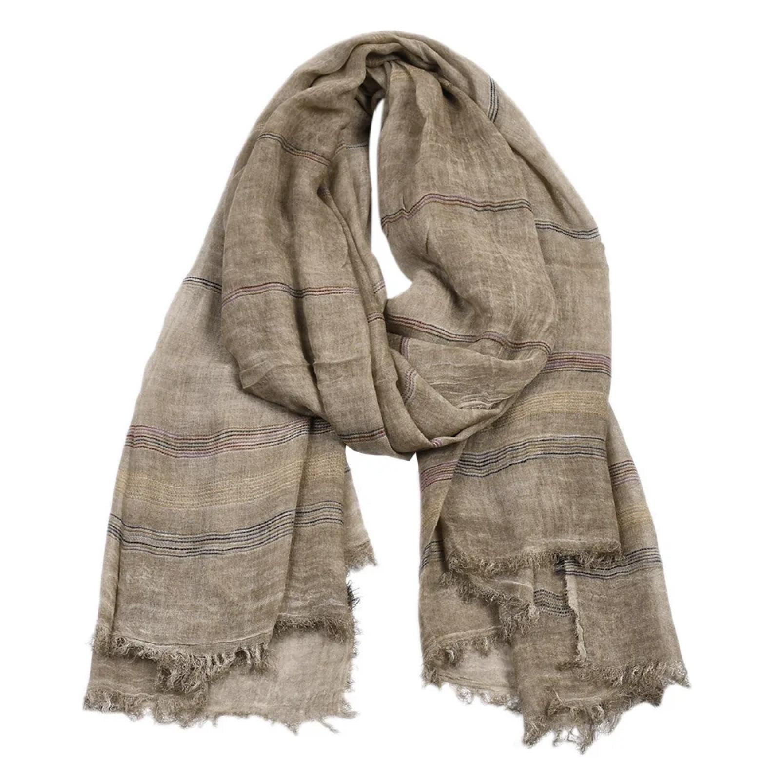 Sciarpa Scialle Invernale Sciarpe Sciarpa Invernale da Uomo Europea E Americana in Cotone E Lino Tinto in Filo A Righe, Sciarpe da Uomo con Nappe, Scialle Lungo, Accessori Maschili