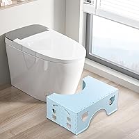 Vista 8 de Taburete de inodoro plegable de 7 pulgadas (azul), taburete saludable para baño con postura en cuclillas para defecar con pies antideslizantes, un