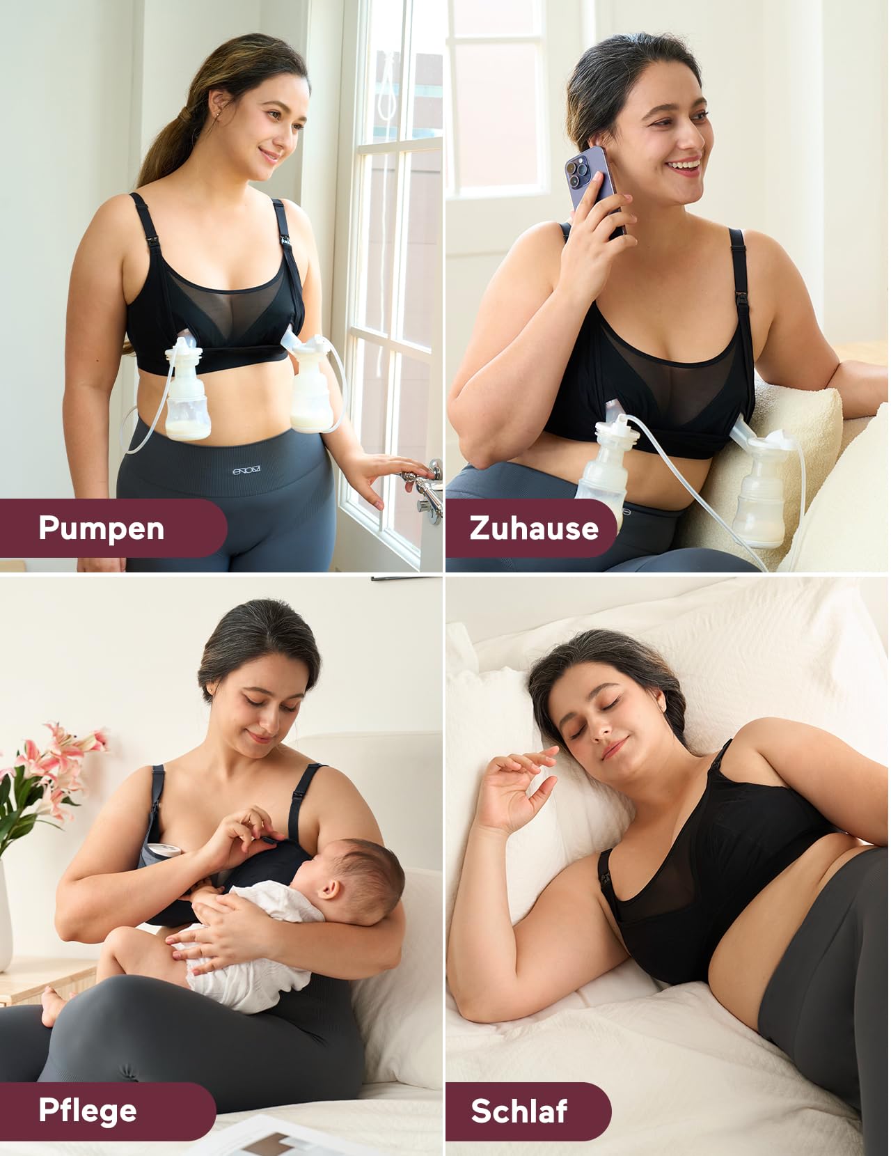 Momcozy Mesh-Stütz-Pump-BH Freihändig für 36C-44G – Bequemer Still-BH in Übergröße, Pumpen & Stillen in einem