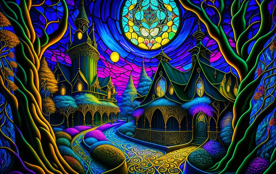Art Magic Vision Path poster surréaliste toile décoration murale 58x90cm
