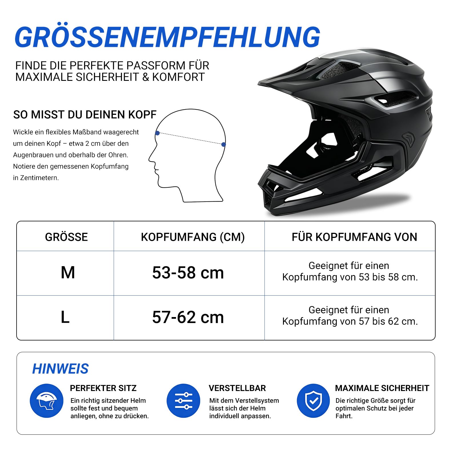 MEETYOO Kask VTT Integral Transformable Semi Rower/Skuter elektryczny dla mężczyzn/kobiet Zdejmowany podbródek z regulacją koła i klamrą trapezową oddychającą, lekki