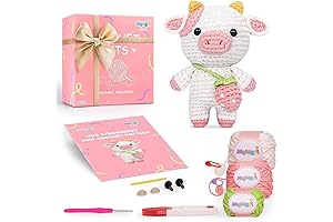 GUAOOYY Crochet Kit for Beginners - Make Adorable Stuffed Strawberry Pig