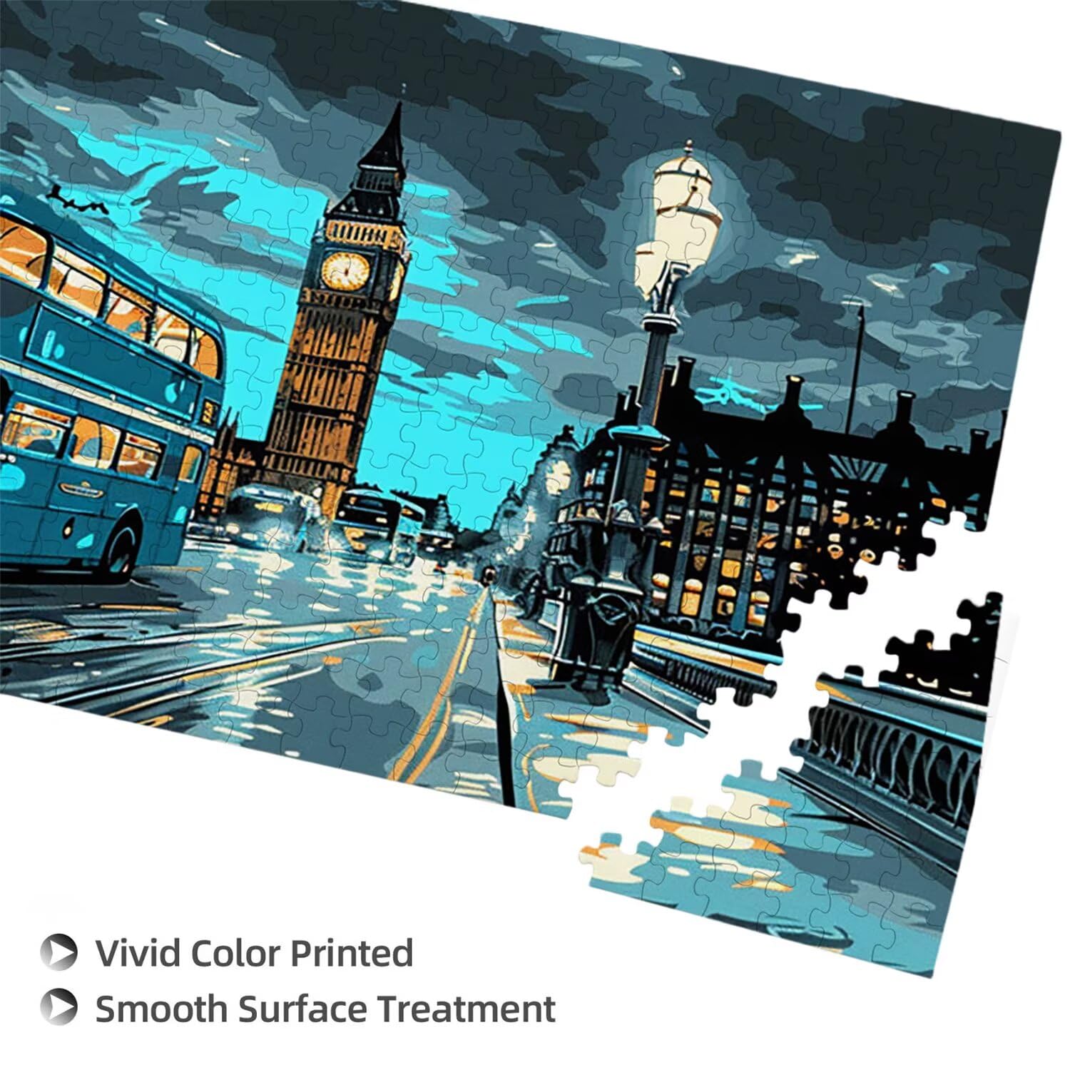 Puzzle para Adultos 1692 Piezas, Vista de la Calle de Londres Puzzle, Desafiante, Rompecabezas Encajan Perfectamente, Letras en la Parte Posterior, Regalo para Personas Mayores (179x31cm) v-644