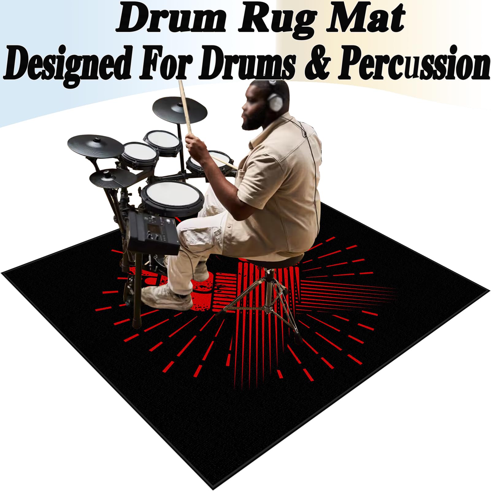Dywaniki akustyczne, mata z baterią elektroniczną, 100 x 80 cm dźwiękoszczelna mata, mata bębnowa do pudełka na baterie akustyczne bębny i instrumenty muzyczne dźwiękoszczelny koc bębnowy