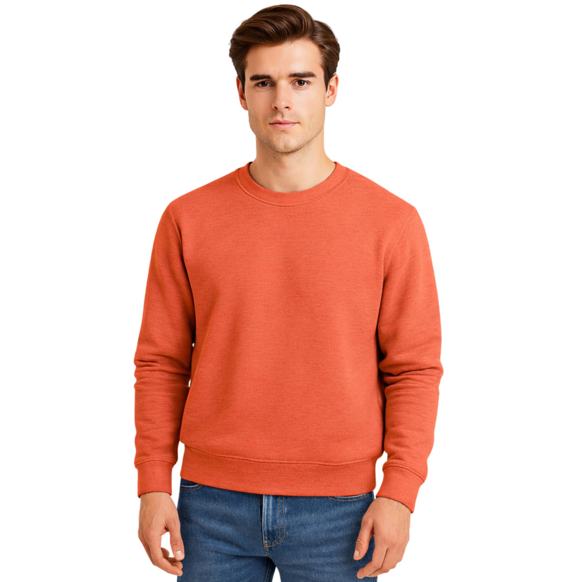 kavyara Woolen Cotton Bleend Fleece Round Neck Sweatshirt | Winter Warm Casual Regular Fit Soft Fleece Pullover 280+ GSM for Men-picture-36