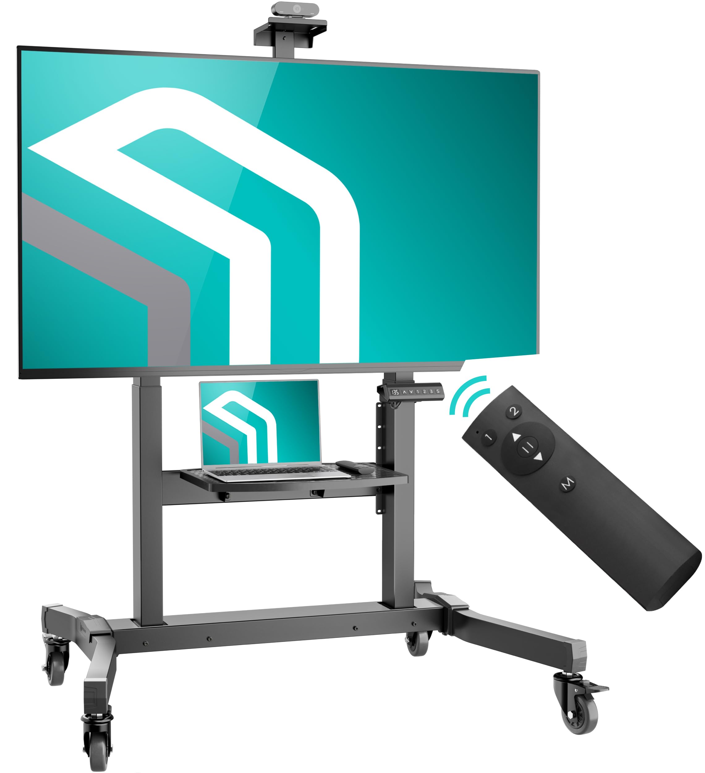 scaffale mobile per tv con ruote e shelf black