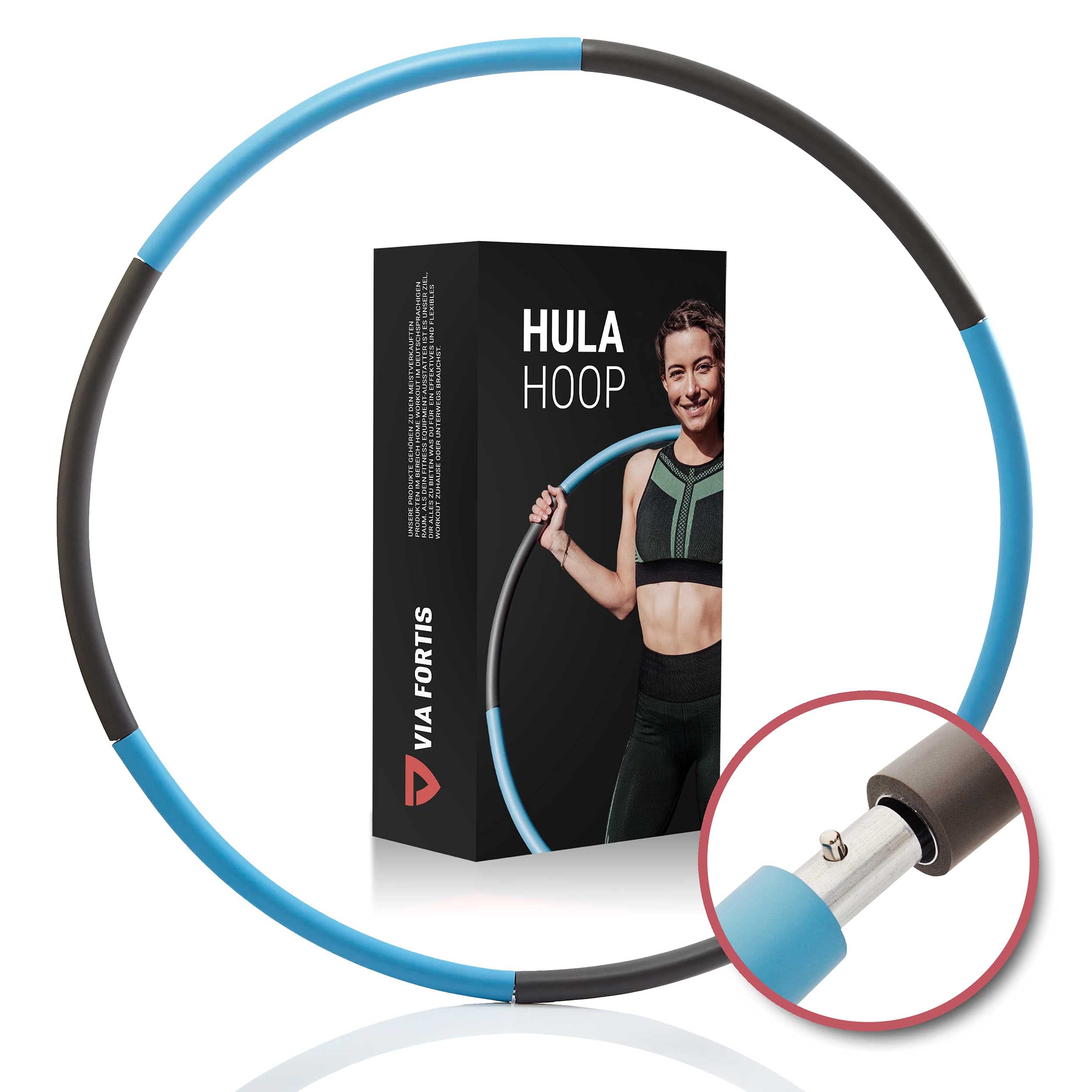 Cerceau Hula Hoop VIA FORTIS 1,3 Kg – 6 Segments, Âme Acier, Mousse NBR – Débutant Et Pro !