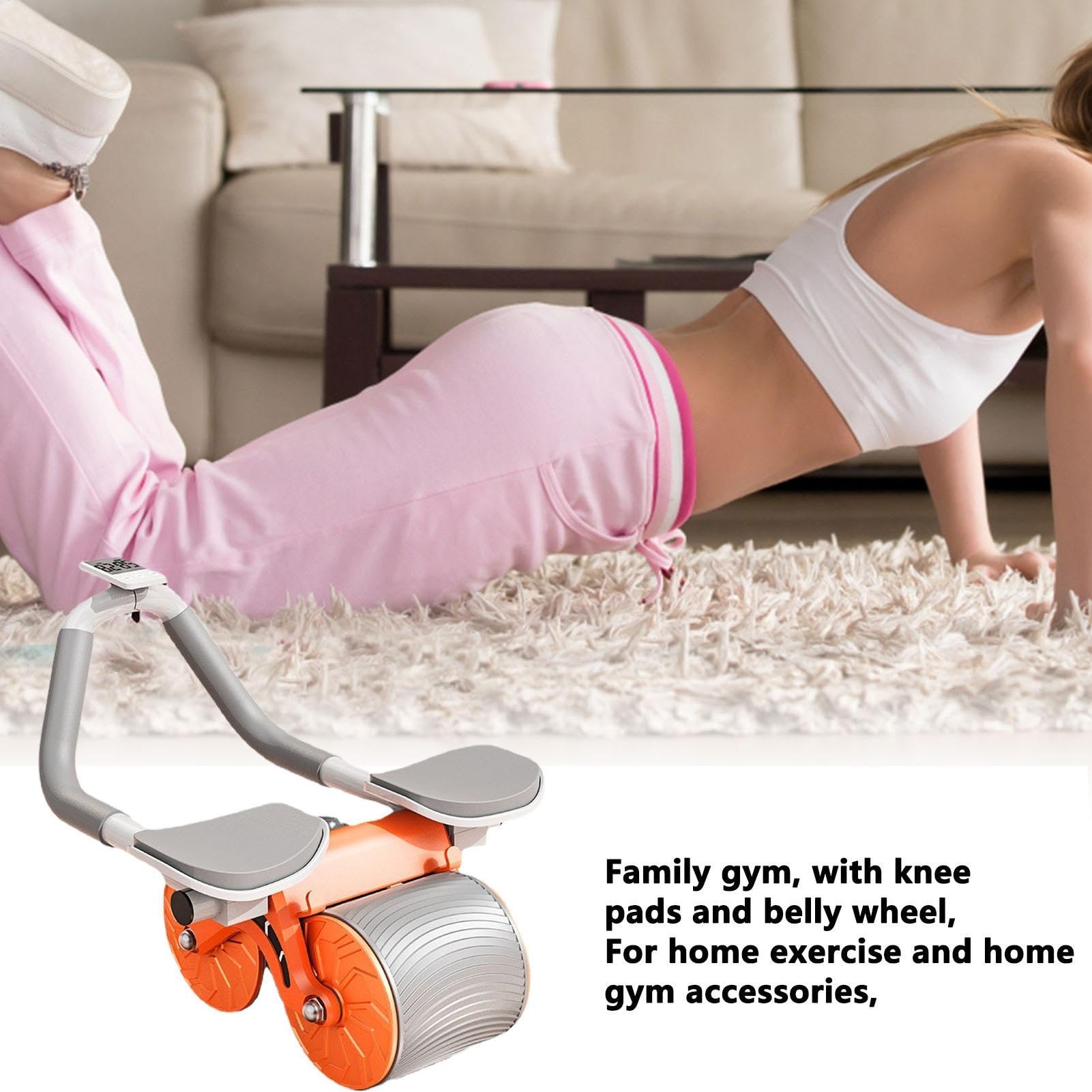 Rueda de fitness – Rueda de ejercicio abdominal, antideslizante doble | agarre, ultra ancho con asas ergonómicas, rodillera, equipo de entrenamiento de fuerza para hombres y mujeres