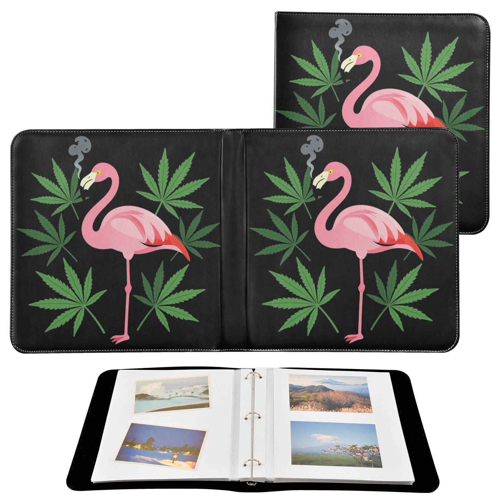 Album fotograficzny z ptakiem flamingiem