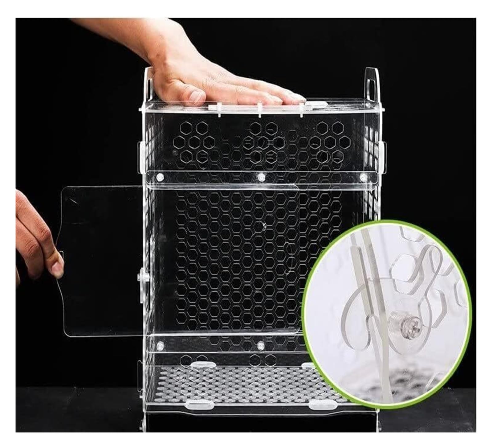Klatka dla ptaków, Duże transportery dla ptaków Akrylowe klatki Produkty zwierząt Klatka lotnicza Papuga Przenośna Trwała(Empty Cage)