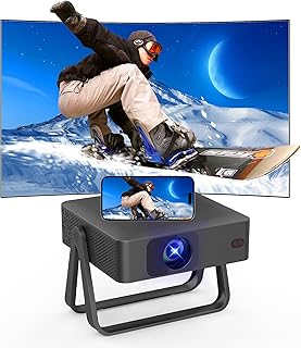 2026 Upgraded 4k Support Smart Mini Projector with WiFi and Bluetooth, 360° Rotation Stand, Auto Keystone, Portable Projector Phone Wireless Gaming WiFi Proyector for Bedroom/Home/Celling