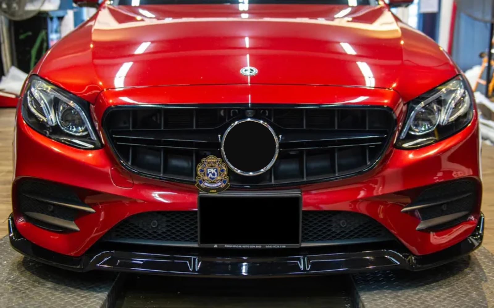 Mptuned Frontstoßstangen-Spoiler Glänzend Schwarz Kompatibel mit Mercedes-Benz E-Klasse W213 AMG Limousine 2020-2023 | Hochwertiger ABS Kunststoff, Inklusive Befestigungsmaterial