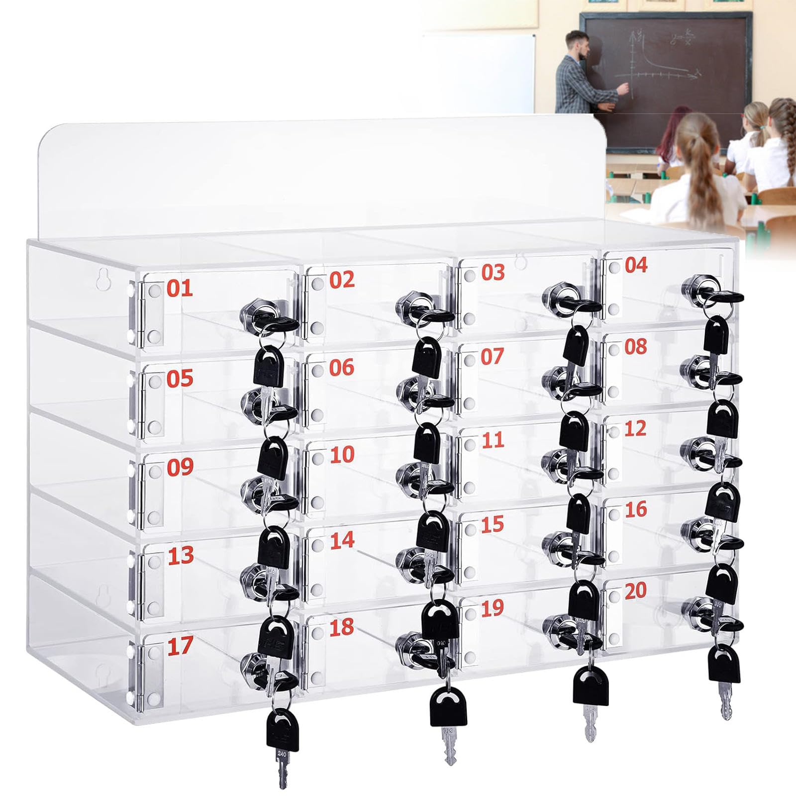 Casillero para teléfono móvil Caja de Almacenamiento para teléfono móvil Soporte acrílico para teléfono móvil Caja de Almacenamiento de Escritorio casillero para teléfono Celular de 30 r