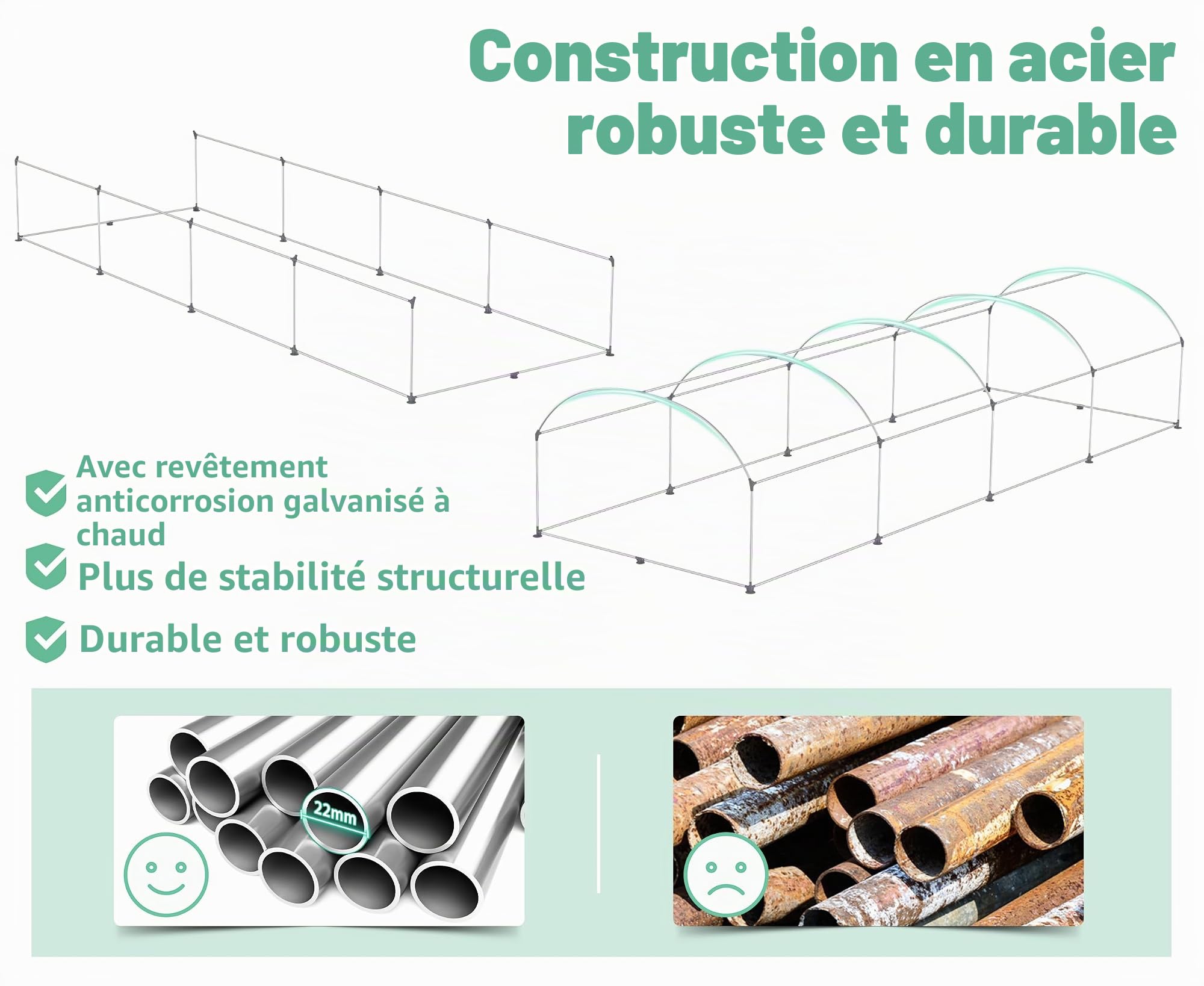 FIVMEN Serre en film - 3 x 6 m - Serre à tomates - 18 m² - Avec 6 fenêtres - Toit à tomates - Serre de jardin pour la culture et la culture des plantes