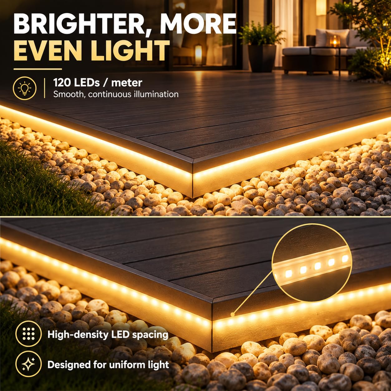 TEQO LED Rope Light - 10M Warm White, Waterproof -6