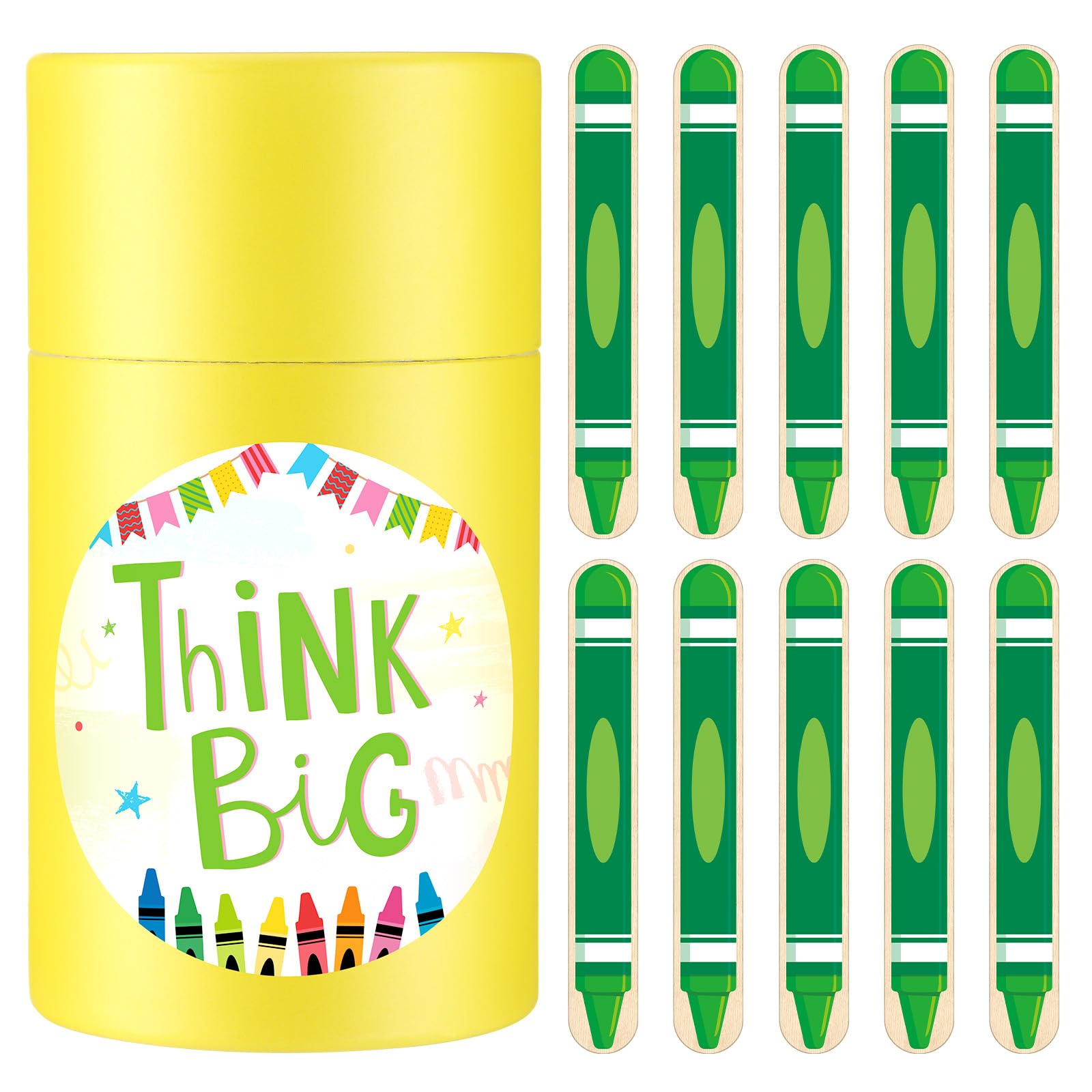 Wettarn 64 Pieces Crayon Flip Sticks for Classroom Fun Flip Name Sticks with 1 Storage Cup for School Teacher Student Grouping Educational Learning Activities Desk Supplies
