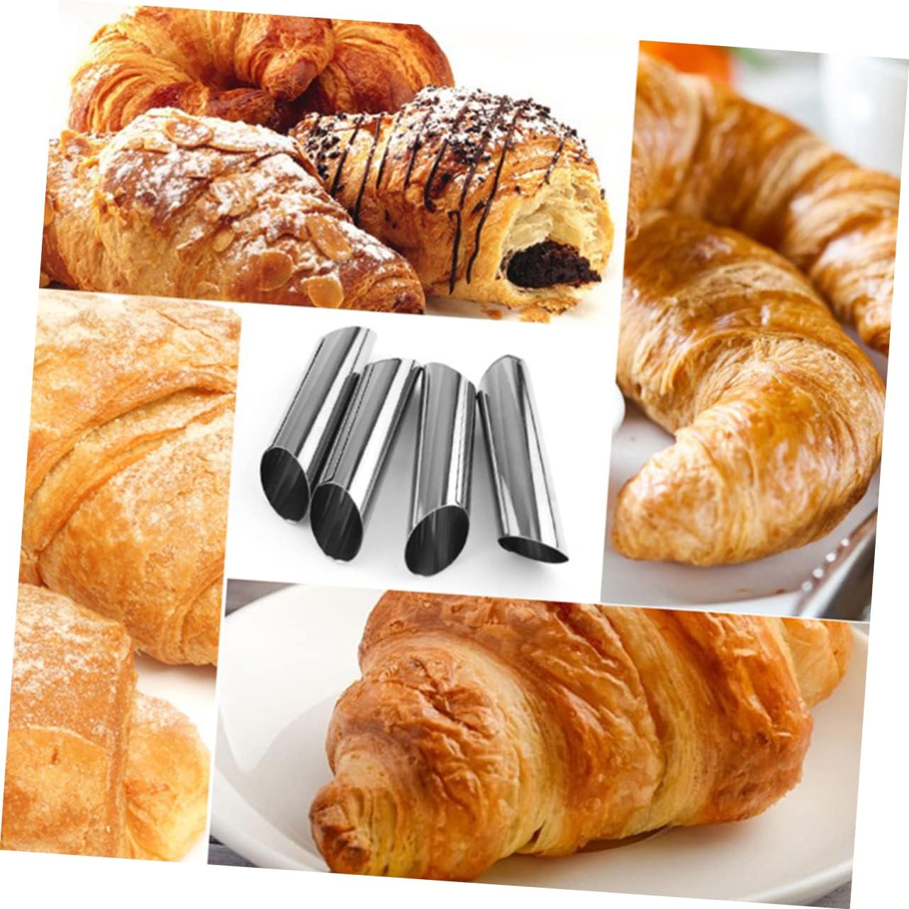 3pcs Stainless Steel Connoli Molds Cylindrical for Oven Horn Pastry Molds