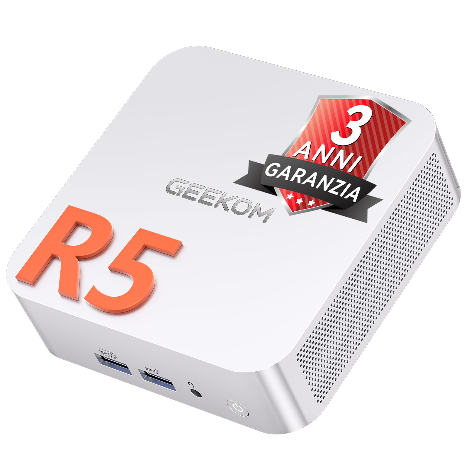 GEEKOM A7 con AMD Ryzen 5 7535HS,1TB SSD,16GB DDR5 RAM | (Memoria DDR Espandibile),LAN 2.5G Ultra Veloce,Mini PC Windows 11 Pro,USB4.0,Slot SD per Creatività/Ufficio/Casa