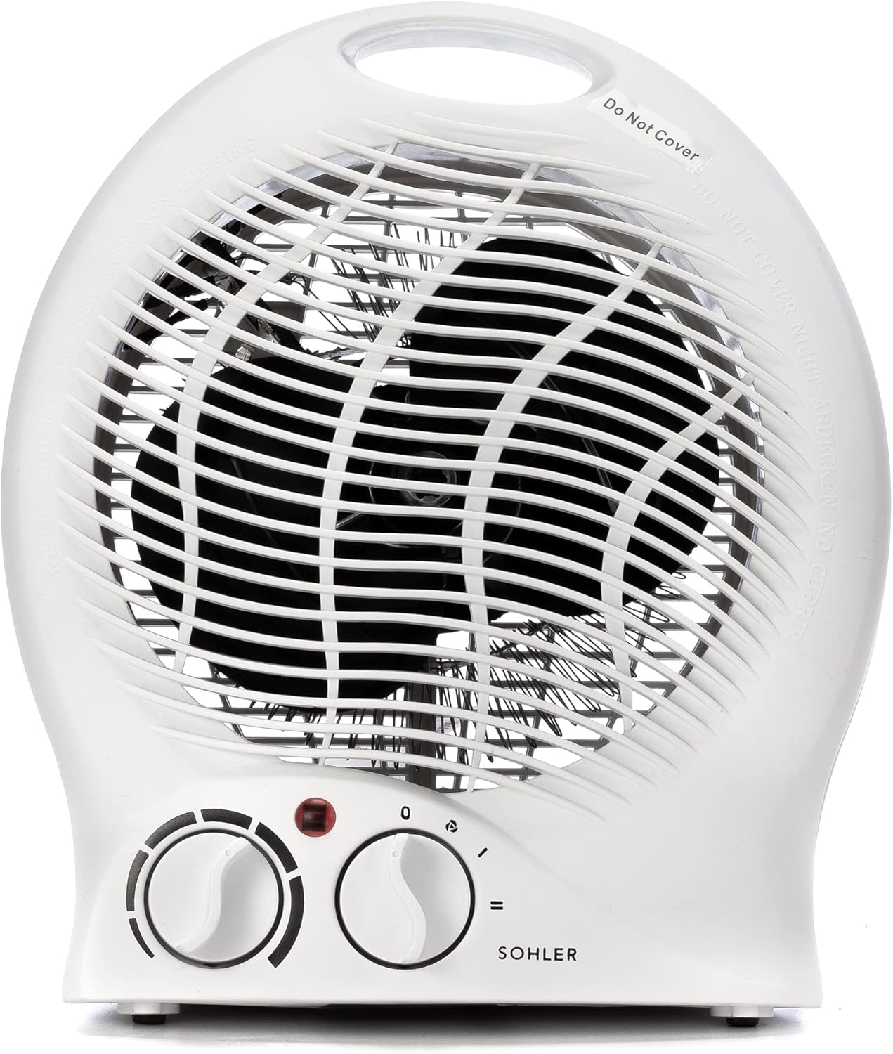 Sohler Portable Electric 1500W Fan Heater with Adjustable Thermostat, Overheat and Tip-Over Protection, ETL Certified, Ideal for Home & Office, White