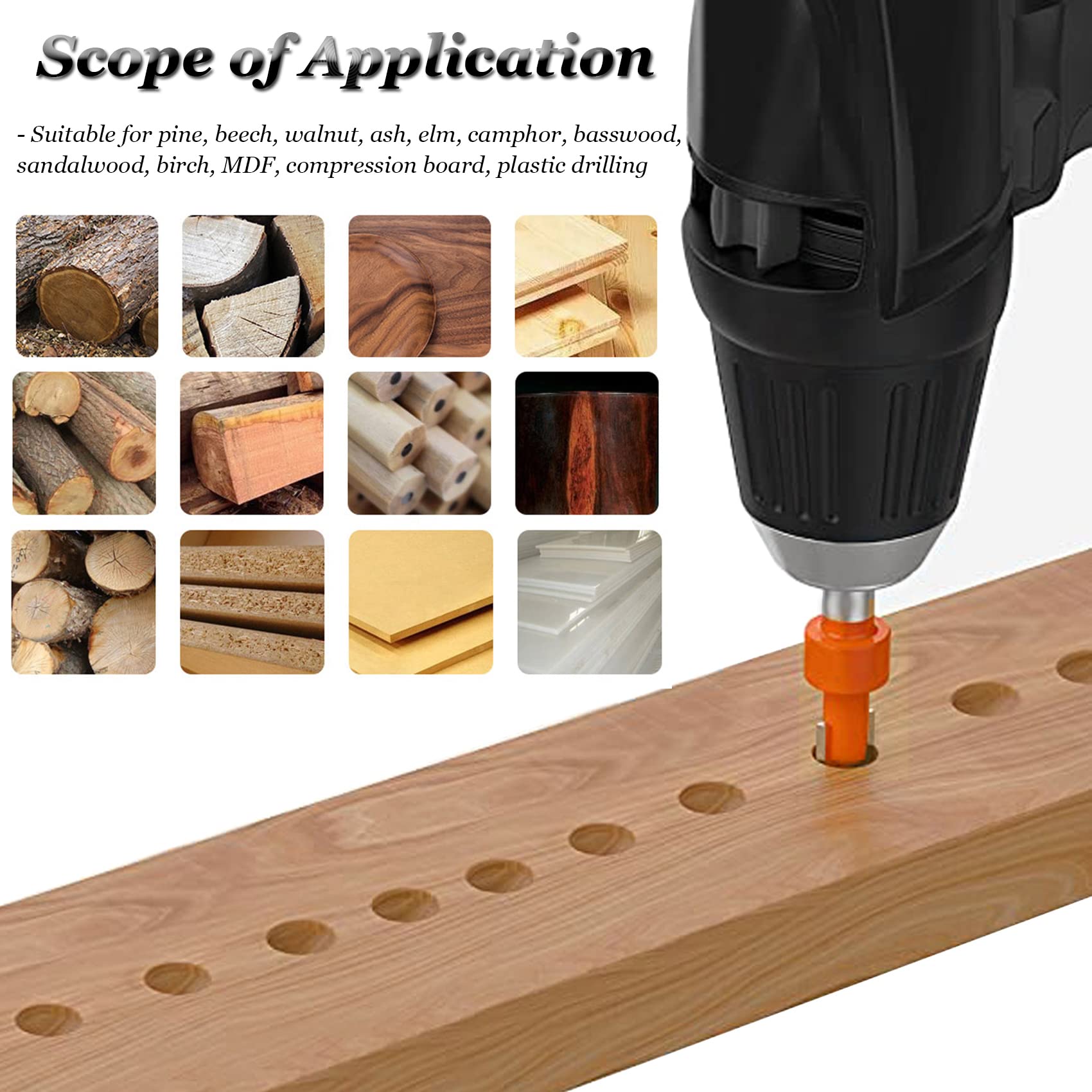 5PCS Quick-Change Adjustable Countersink Drill Bit Set - 8mm Shank 2.8-4mm For Wood Screws