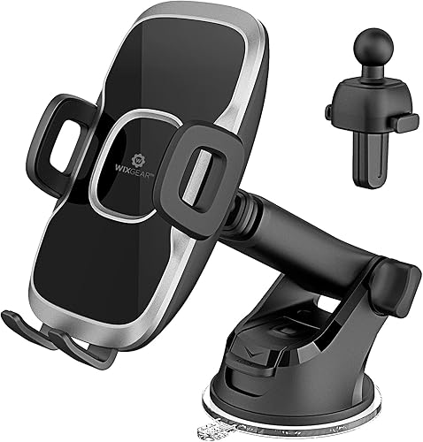 WixGear Brazo telescópico para tablero de instrumentos con ventilación de aire, soporte de teléfono de agarre rápido para automóvil, soporte de