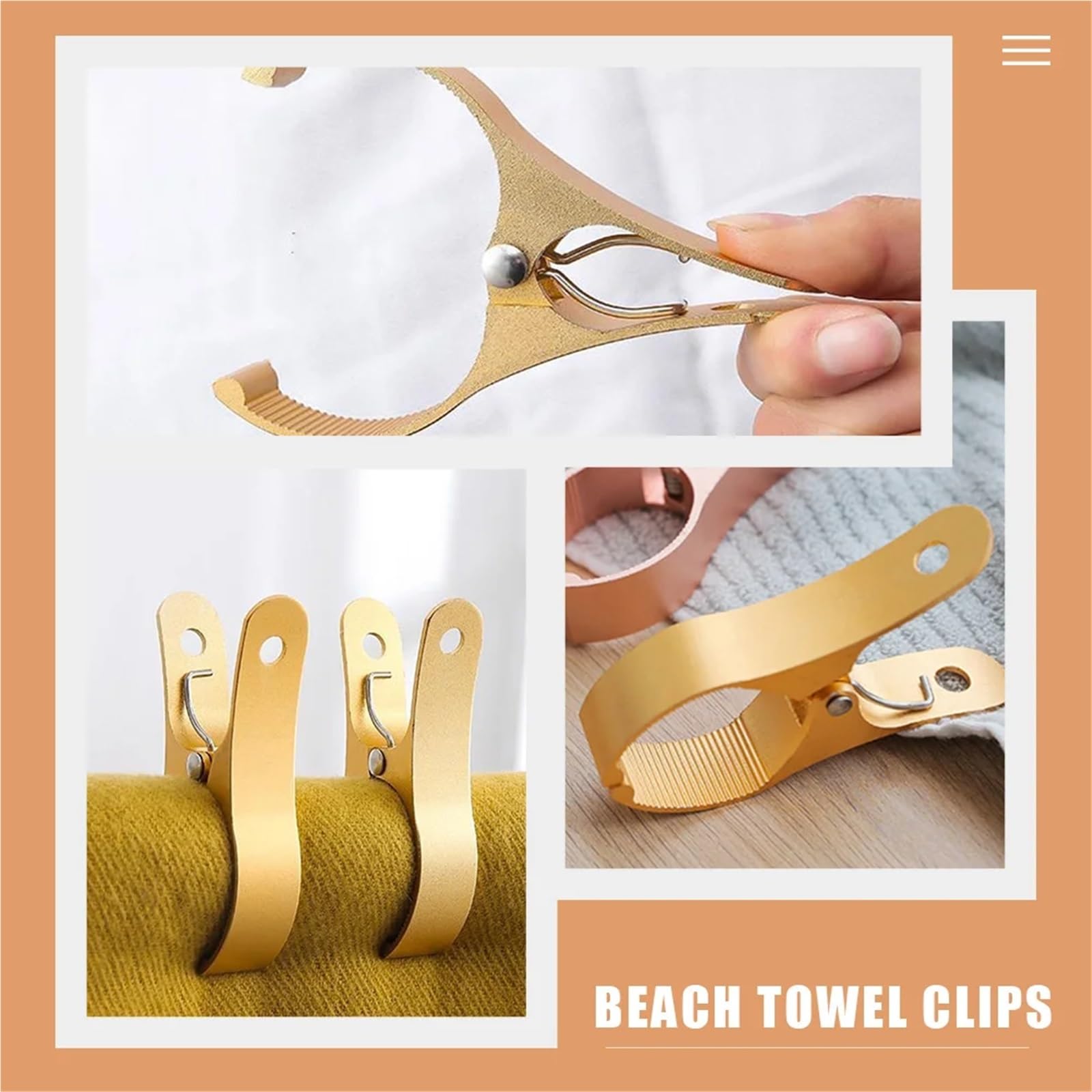 Pinzas de madera, 5 pinzas para ropa, resistentes al viento, pinzas para toallas de playa, secado de ropa (plateado)