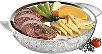 Prodyne IC-10 Iced Platter: Stainless Steel Serving Tray with Ice Base for Chilled Appetizers, Seafood, Fruits & Desserts