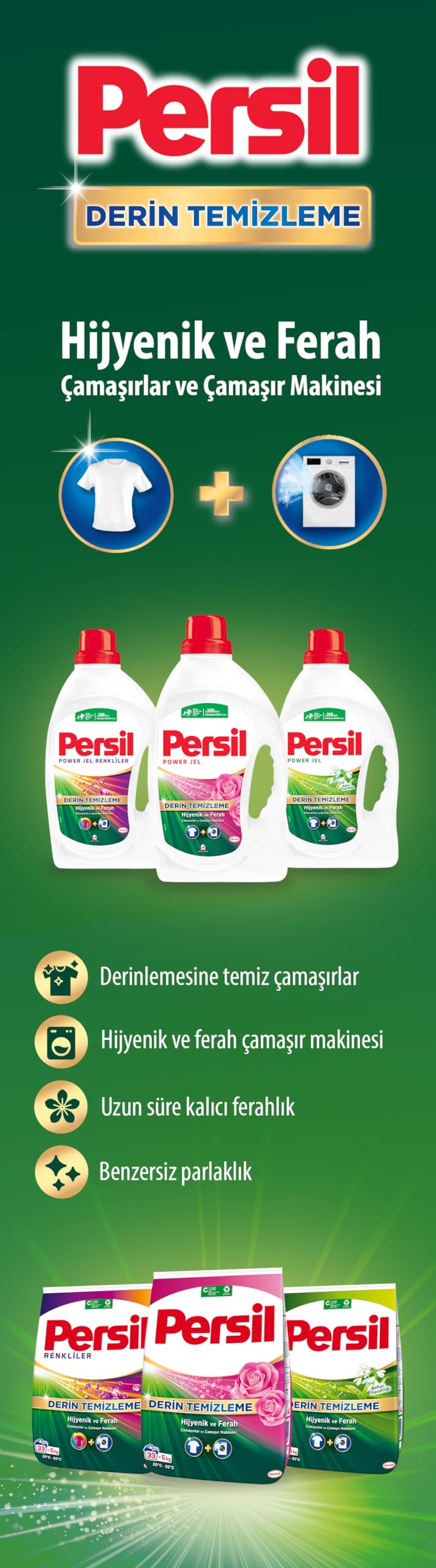 Persil Power Jel Derin Temizleme Plus Gülün Büyüsü 16 Yıkama Sıvı Çamaşır Deterjanı (1 x 1040 ml)