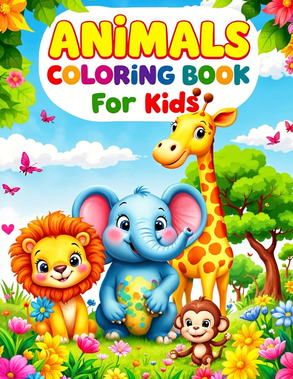 Animals Coloring Book for Kids Ages 4-8
