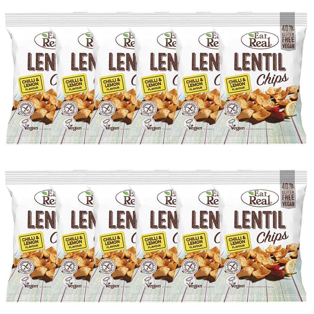 Buy 12 x 22g Spicy Chilli Lemon Lentil Chips Gluten Free Hot Vegan