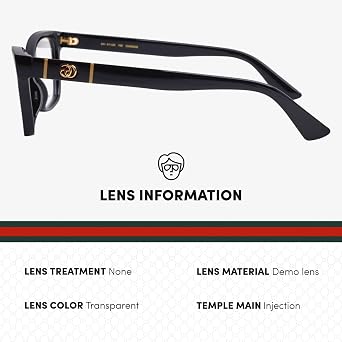 Gucci GG0634O Designer Fashion Eyeglasses Stylish Cat Eye Rectangular Frame Eyewear with Luxury eSHADES Kit - Embrace Sophistication and Elegance