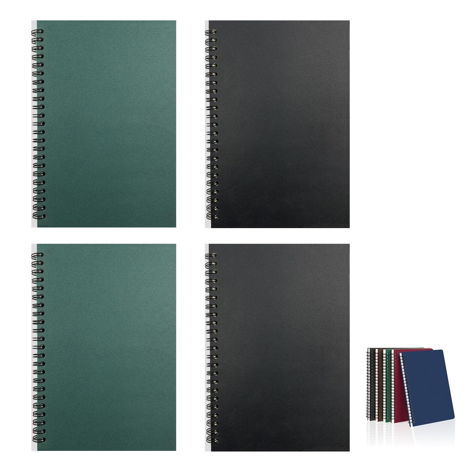 JAMAL 4 Pack Spiral Lined Notebook, Wirebound Spiral Notebook Ruled Journals Notebooks, Soft Cover Notebook,50 Sheets, 100 Pages, Lined Paper for Student Office School Supplies (1)