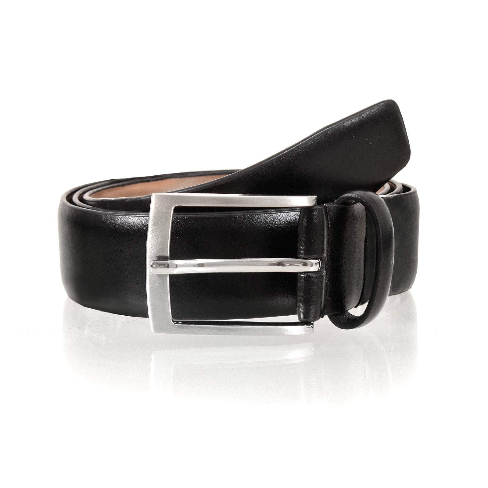 Dents Men's Black Plain Leather Belt (Large, )