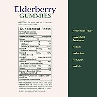 Vista 5 de Nature's Bounty Gomitas de saúco, suplemento dietético, apoya la salud inmunológica, contiene vitamina A, C, D, E y zinc, 100 mg, 120 gomitas