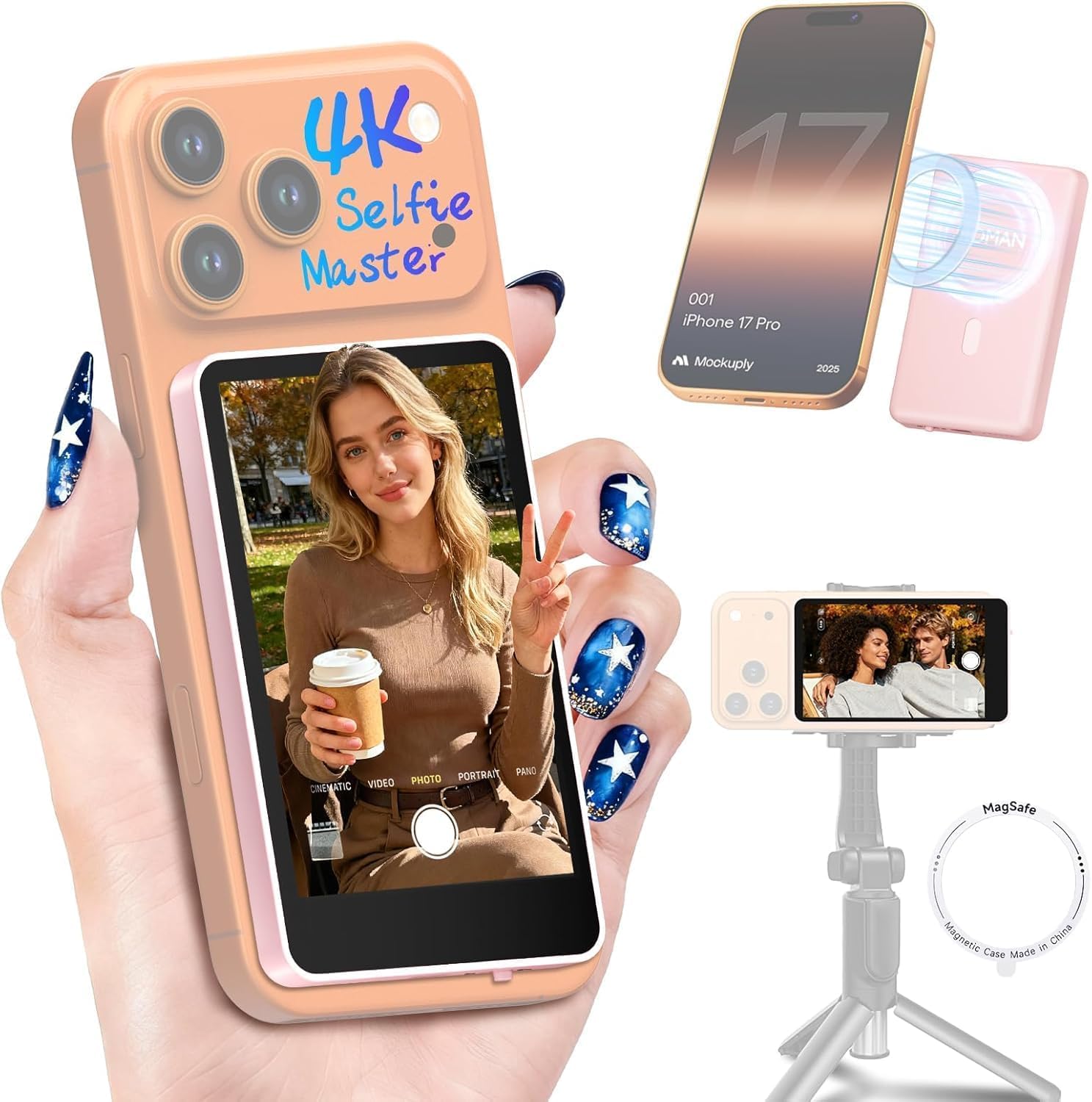 Moman Vlog Selfie Monitor Screen for iPhone 7-17 Series