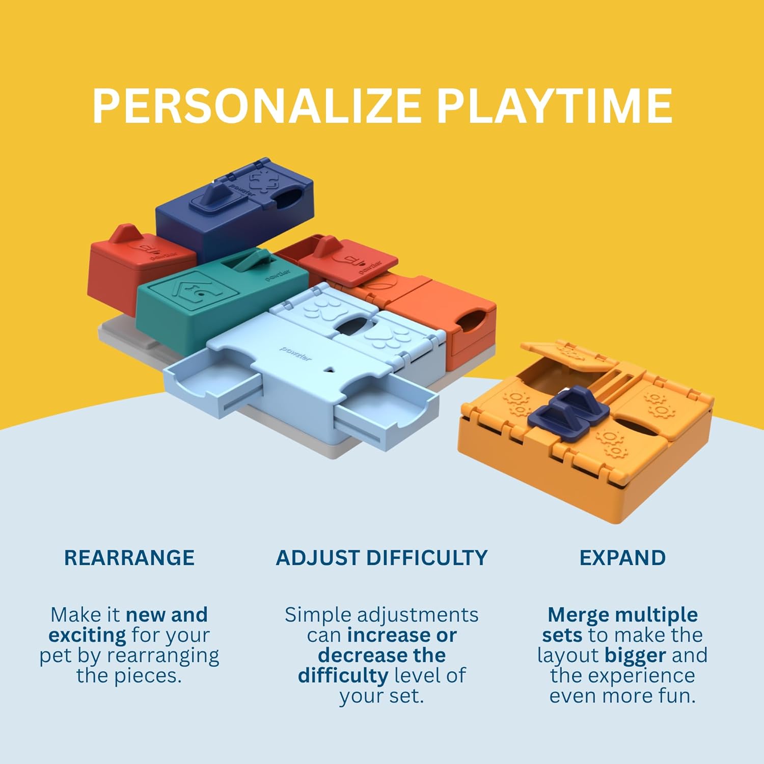 Genius Set Pawzler - Modular Dog Puzzle | Pawzler Interactive Dog Treat Puzzles for Canine Enrichment