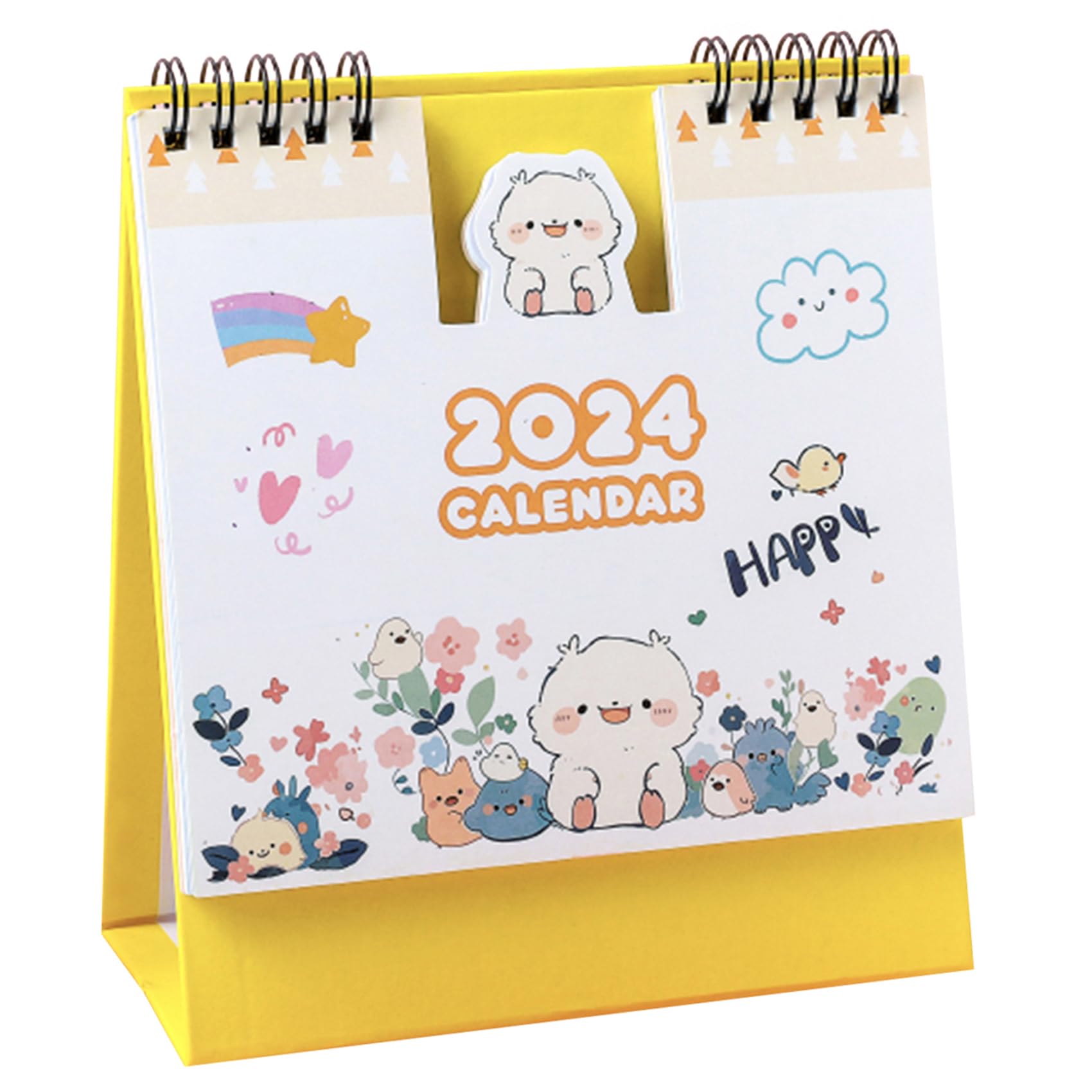 2024 Mini Desk Calendar New Year Monthly Cute Cartoon Calendar 6.3" x 6" - Bird (Oct. 2023 to Dec. 2024)