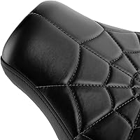 Vista 4 de TCT-MOTORPARTS Asiento del conductor y del pasajero para Harley Fat Boy FLFB FLFBS 18-25 Naranja Negro