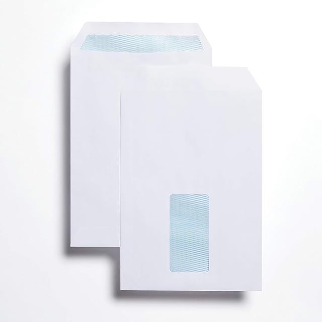 C5 229 x 162 mm White Window Envelopes Self Seal Pocket (Pack of 500) Indigo®